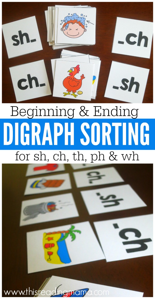 Beginning and Ending Digraph Sorting Picture Cards - FREE - This Reading Mama