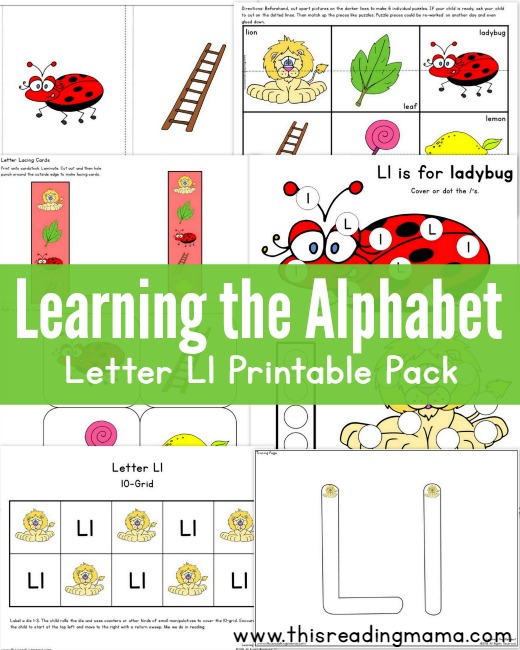 Learning the Alphabet – Letter L Printable Pack