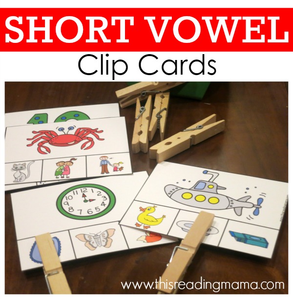 Short Vowel Clip Cards - FREE - This Reading Mama