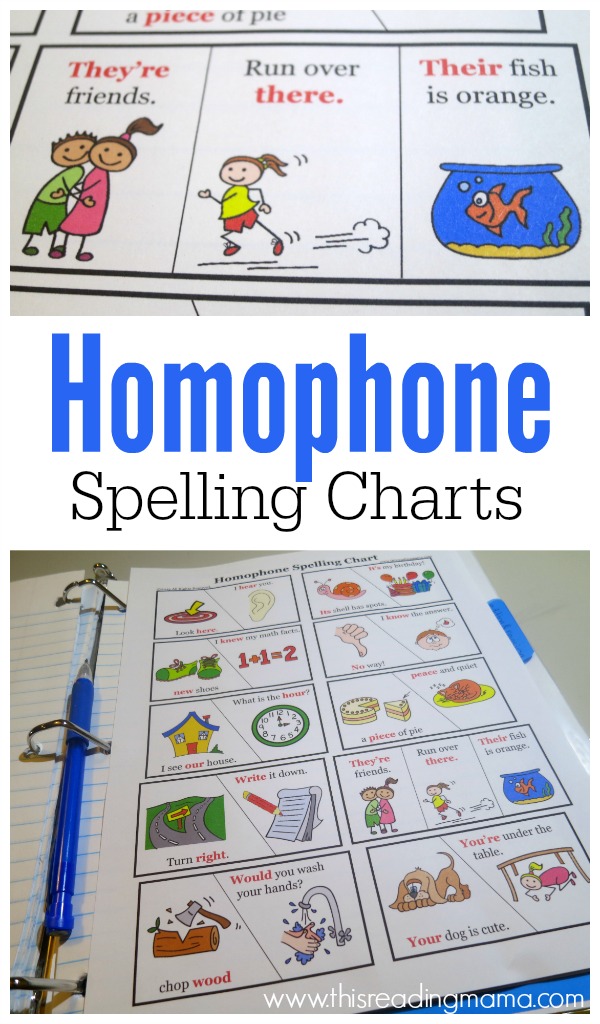 Homophone Spelling Charts