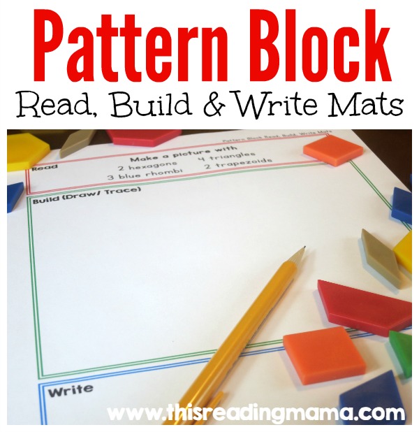 FREE Pattern Block - Read Build and Write Mats - This Reading Mama