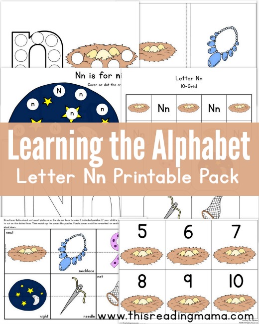Learning the Alphabet - FREE Letter N Printable Pack - This Reading Mama