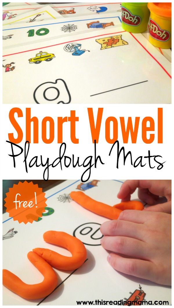 FREE Short Vowel Playdough Mats - This Reading Mama