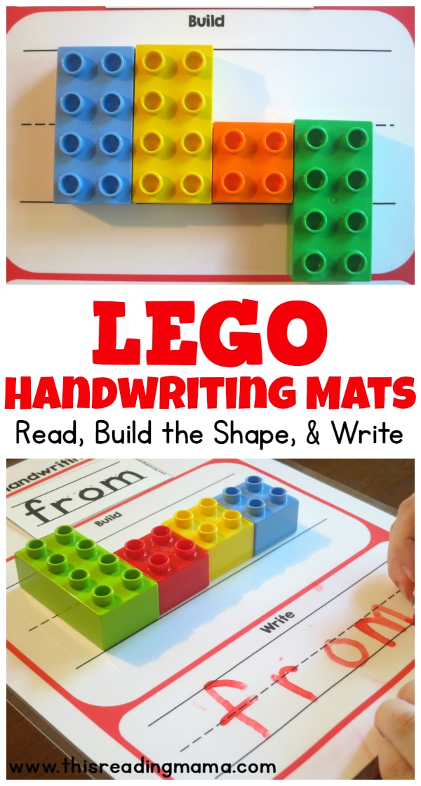 LEGO Handwriting Mats - FREE Mats for LEGO and DUPLO Blocks | This Reading Mama