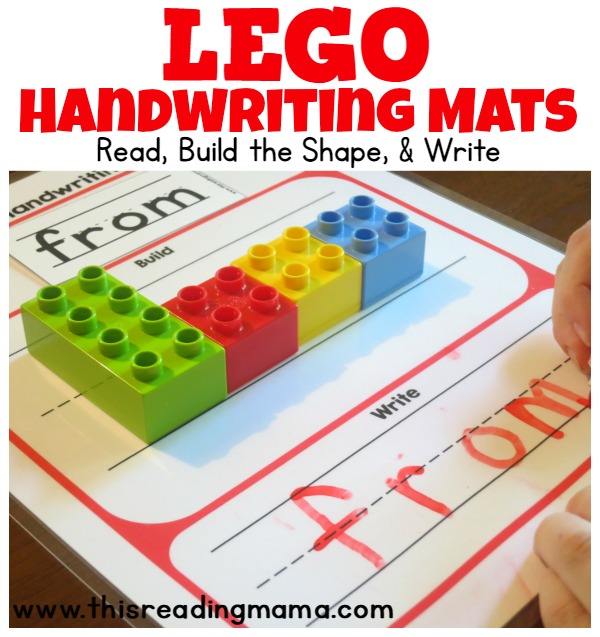 FREE LEGO Handwriting Mats - Read, Build the Shape, and Write | This Reading Mama