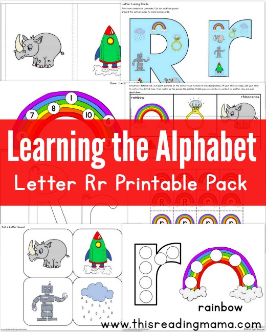 Learning the Alphabet – FREE Letter R Printable Pack