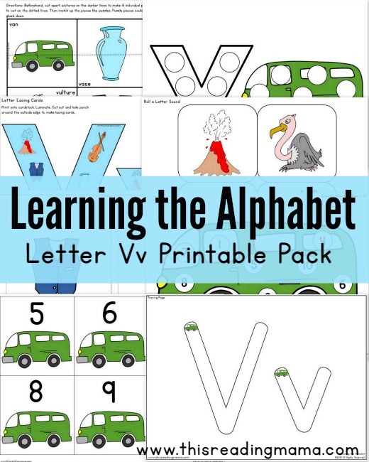 Learning the Alphabet - FREE Letter V Printable Pack - This Reading Mama