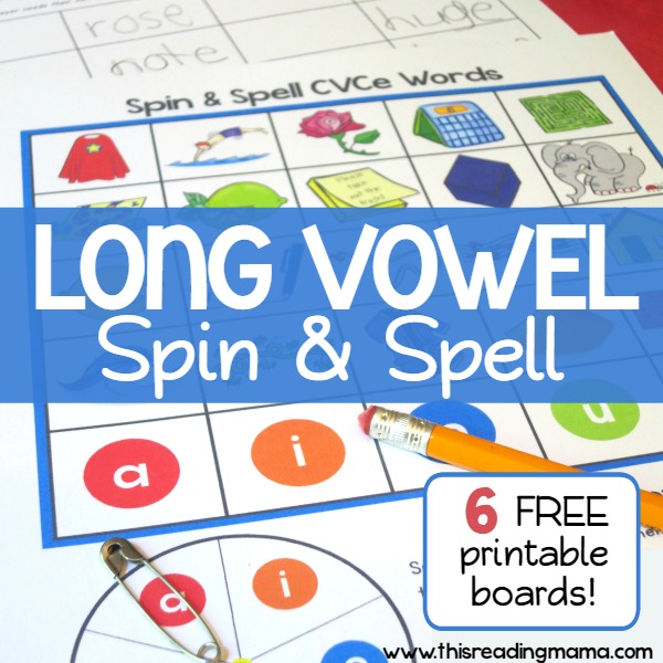 Long Vowel Spin and Spell - a Long Vowel Spelling Game - This Reading Mama