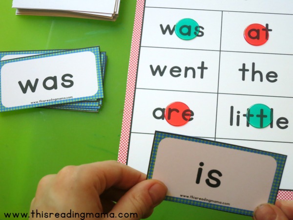 drawing and reading a Sight Word Blackout word card