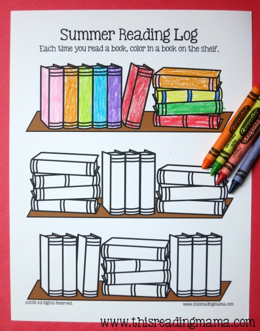 free summer reading log kids can color
