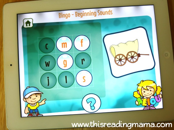 Beginning Sounds BINGO game from Alphabet Sounds Learning App