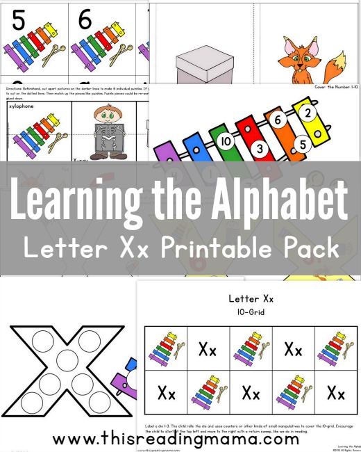 Learning the Alphabet – Letter X Printable Pack