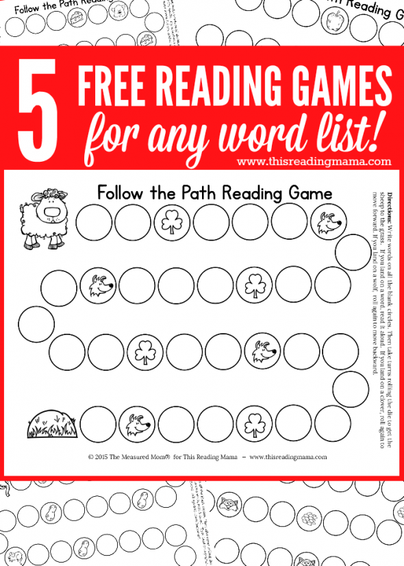 5 FREE Reading Games for Any Word List