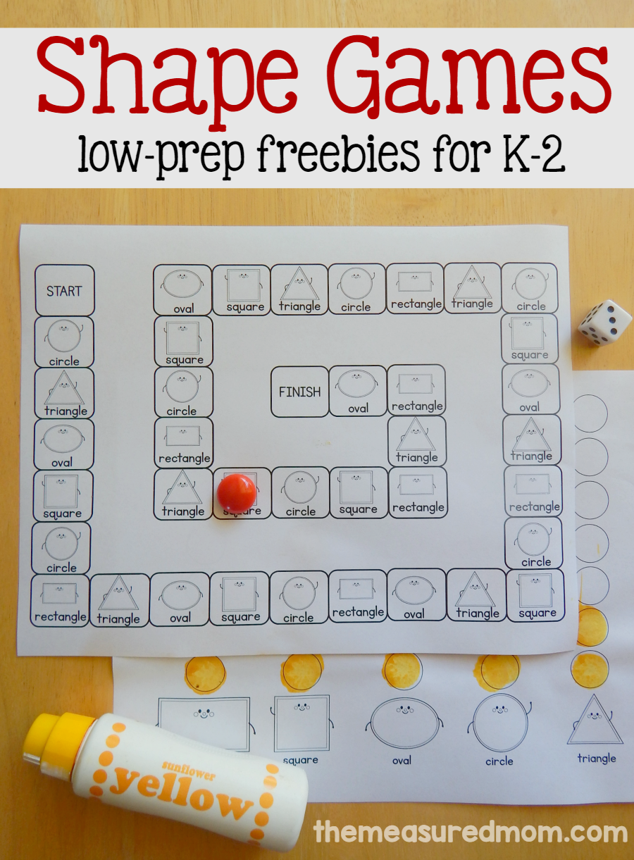 free shape game for kids in K-2