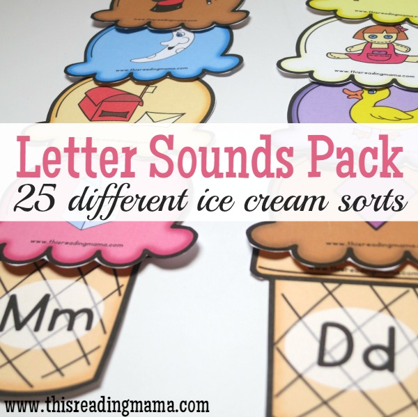 Learning and Sorting Letter Sounds - with 25 different ice cream sorts - FREE - This Reading Mama