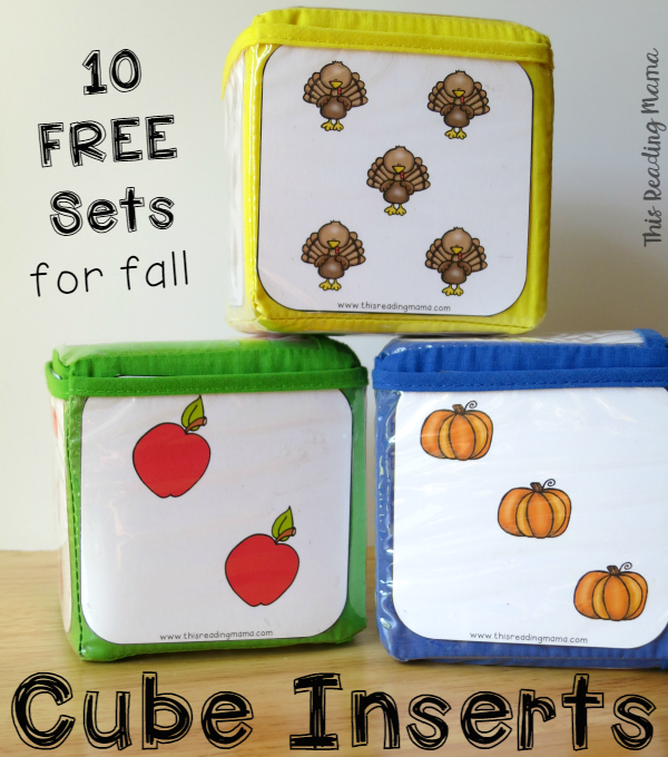 FREE Fall Cube Inserts - This Reading Mama