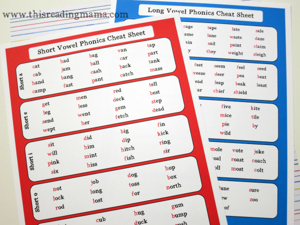 FREE Phonics Word Lists for Short and Long Vowels - This Reading Mama
