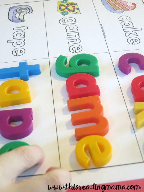 building words with magnetic letters