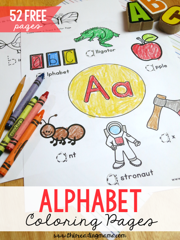 52 FREE Alphabet Coloring Pages - Trace and Color - This Reading Mama