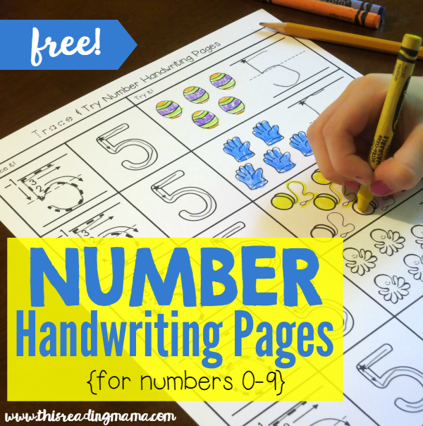 FREE Number Handwriting Pages - Trace and Try - This Reading Mama