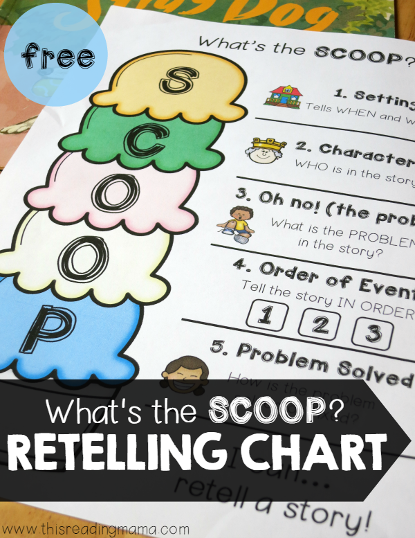 FREE Retelling Chart - Whats the Scoop | This Reading Mama