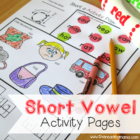FREE Short Vowel Activity Pages - square - This Reading Mama