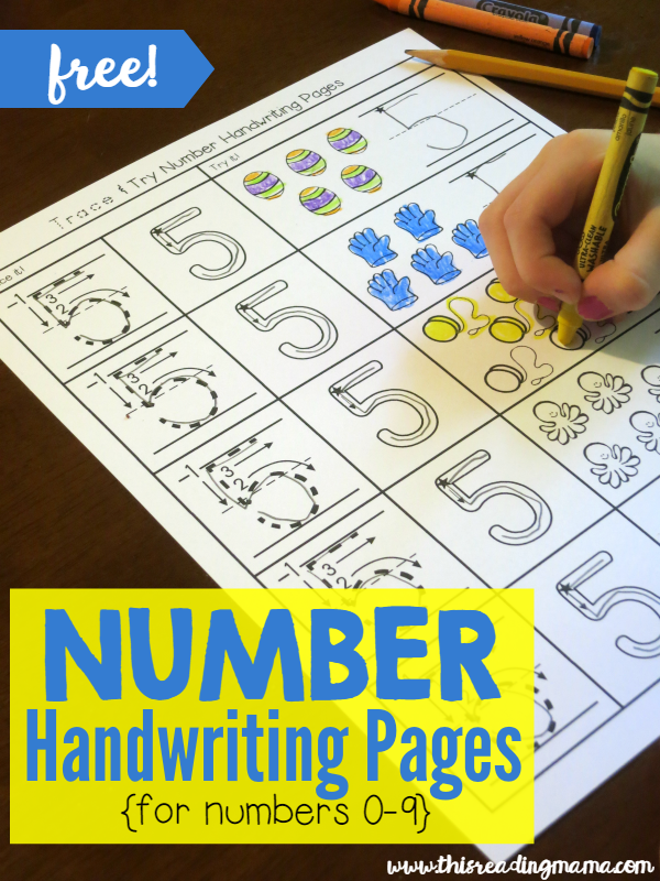 Writing Numbers with Trace & Try Handwriting Pages