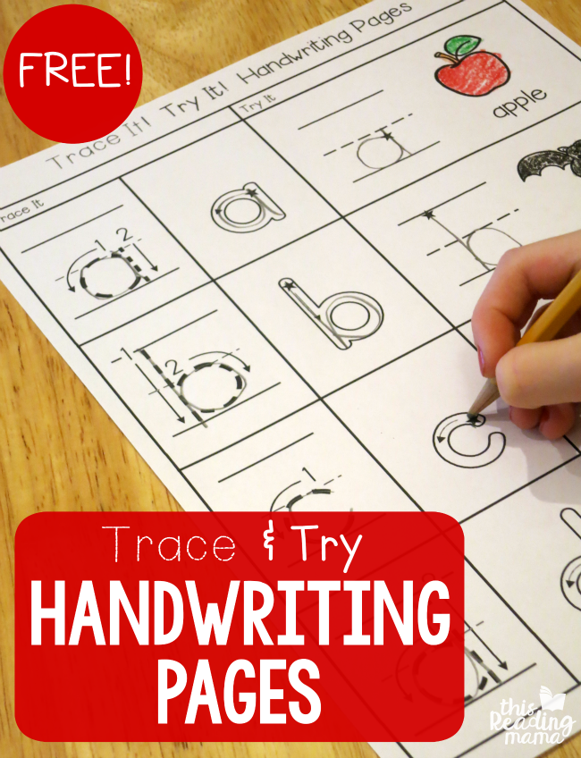 FREE Trace and Try Handwriting Pages - This Reading Mama