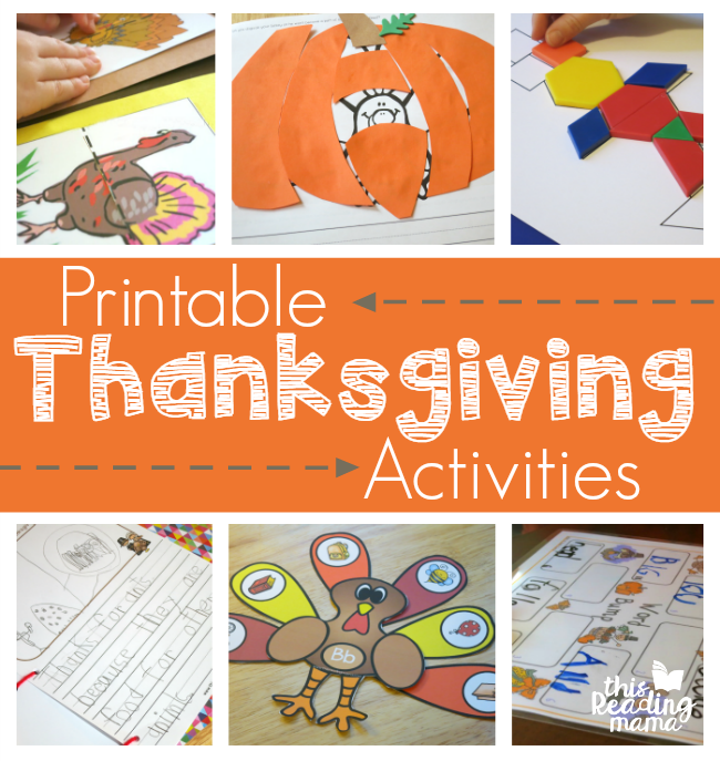 Printable Thanksgiving Activities - This Reading Mama