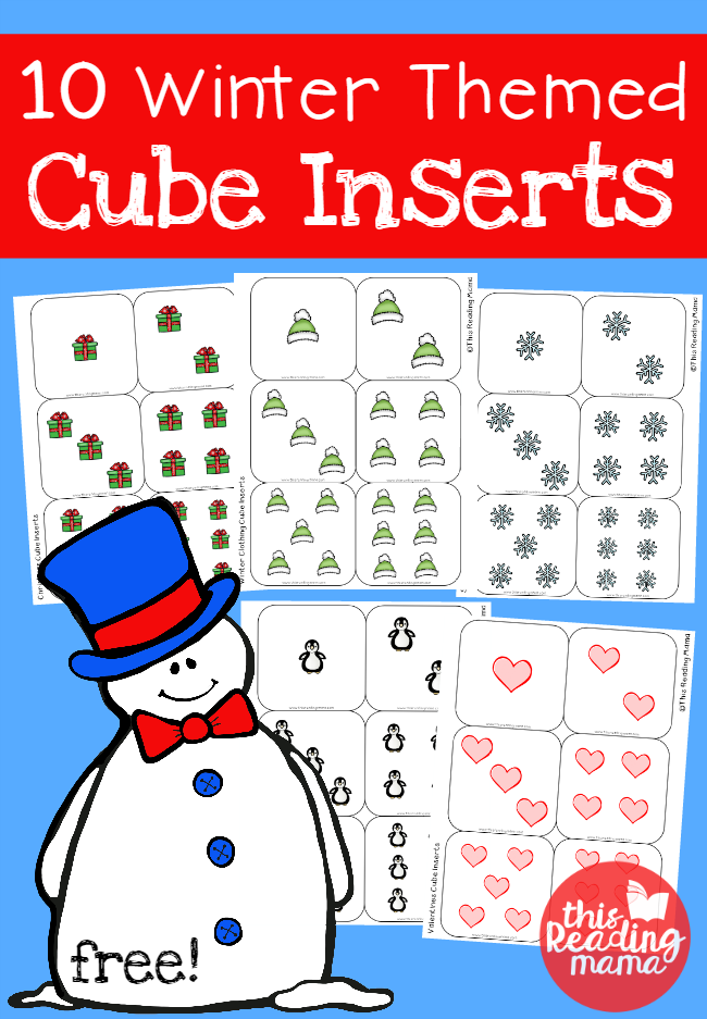 10 FREE Winter Themed Cube Inserts for Rolling Cubes - This Reading Mama