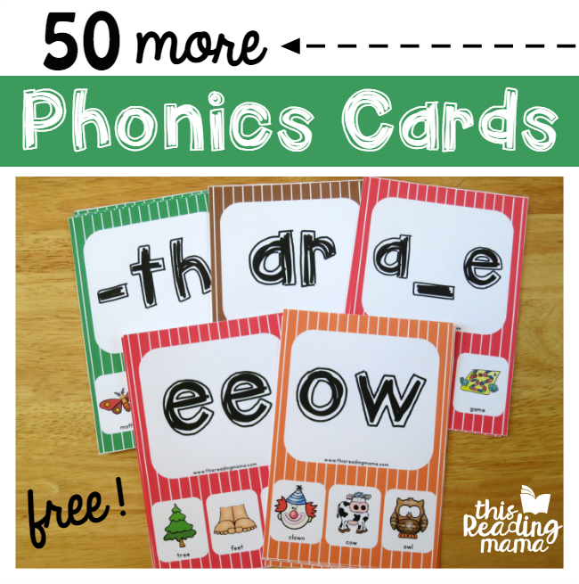 50 more free phonics cards from This Reading Mama