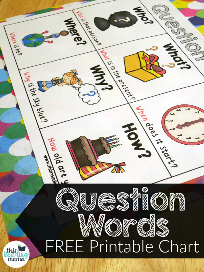 FREE Question Words Chart