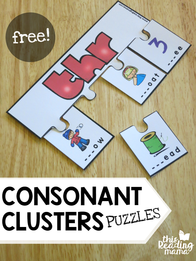 FREE Consonant Clusters Puzzles - This Reading Mama