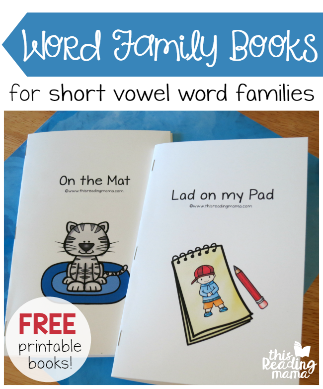 FREE Printable Word Family Books For Short Vowels This Reading Mama