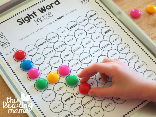 power magnets for sight word maze