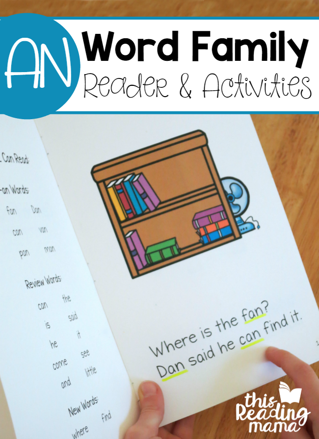 AN Word Family Reader and Activities - FREE - This Reading Mama