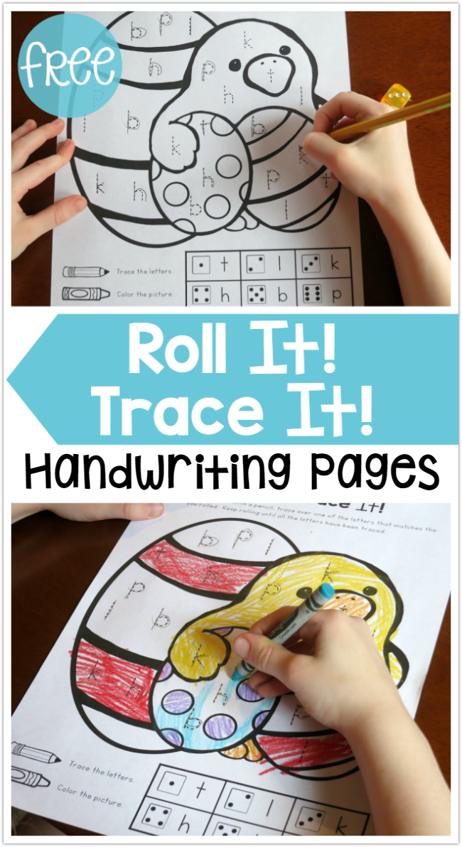 FREE Easter Handwriting Pages – Roll It! Trace It!