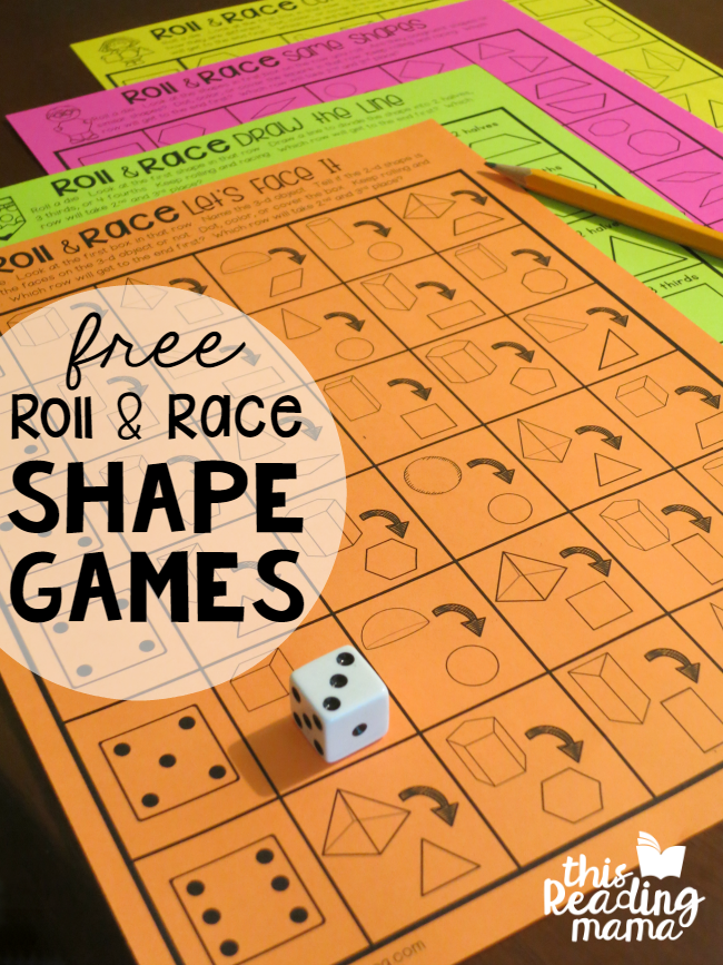 FREE Roll and Race Shape Games - 2nd Grade