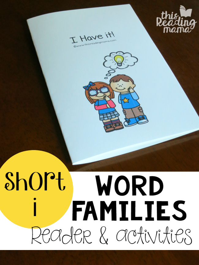 Short i Word Families Reader and Activities from Learn to Read - This Reading Mama