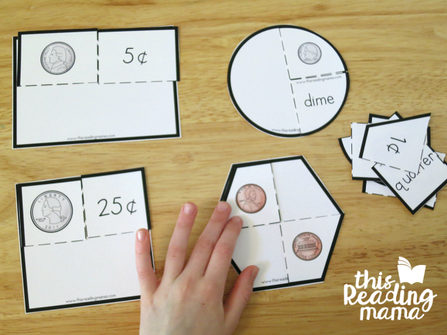 coin puzzle sorting mats