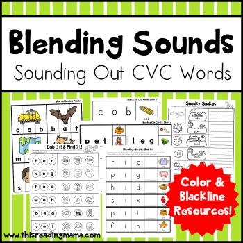 Blending Sounds Pack tpt - Sounding Out CVC Words