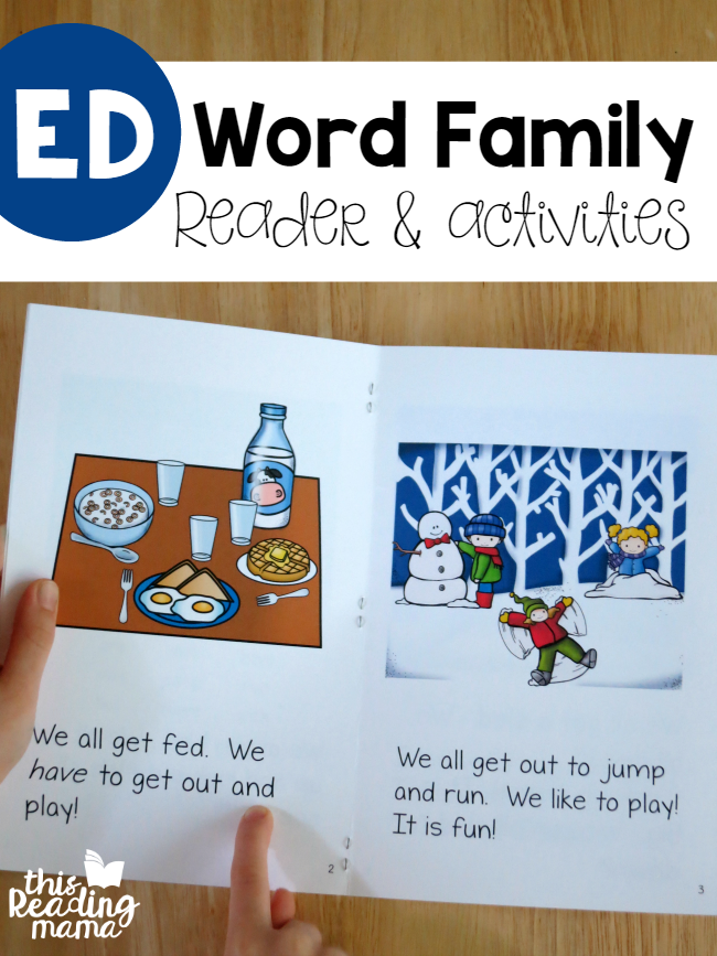 ED Word Family Reader & Activities from Learn to Read - This Reading Mama