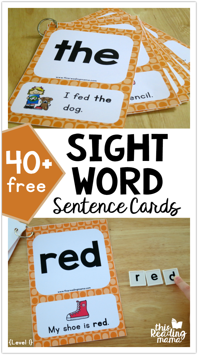 Sight Word Sentence Cards {Level 1}