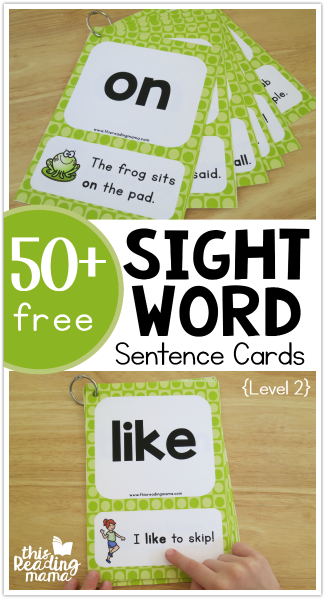 Sight Word Sentence Cards {Level 2}