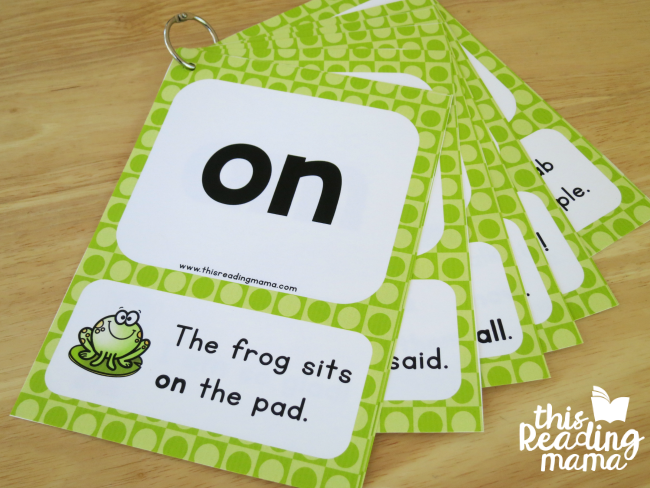 level 2 sight word sentence cards with sight word and sentence