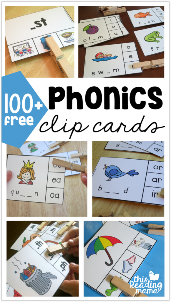100+ Free Phonics Clip Cards - This Reading Mama