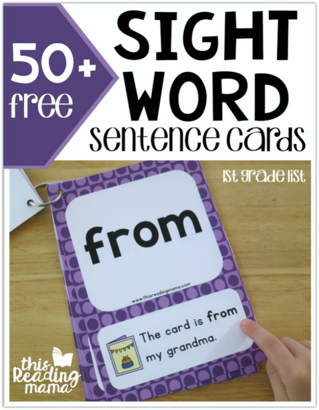 First Grade Sight Word Sentence Cards FREE This Reading Mama