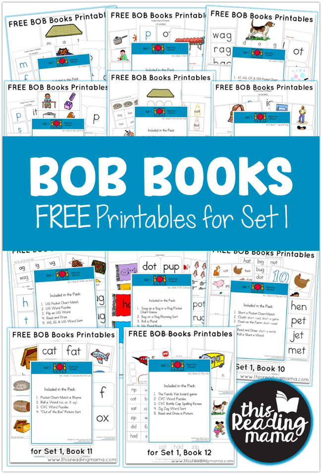 FREE BOB Books Printables for Set 1 - This Reading Mama