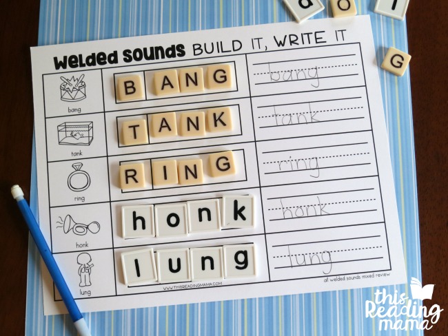 mix and match letter tiles and bananagrams to spell words with welded sounds