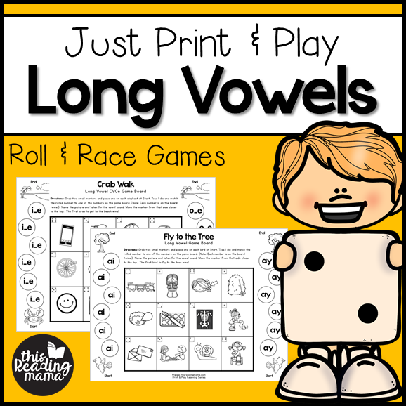 Print and Play Long Vowel Games - CVCe and Vowel Teams - This Reading Mama